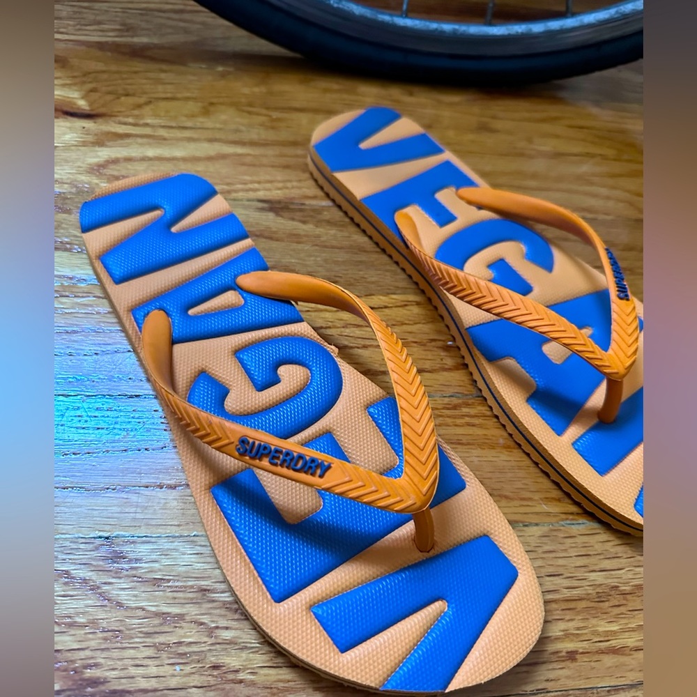 Superdry Women's Vintage Vegan Classic Orange Flip Flops (size M)